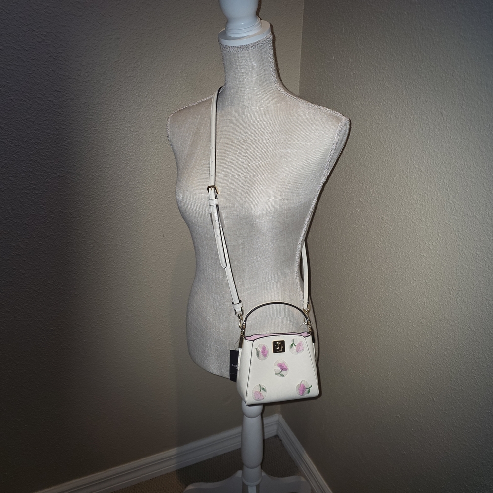 Kate Spade Cream Mini Bag with Pink Floral Accents